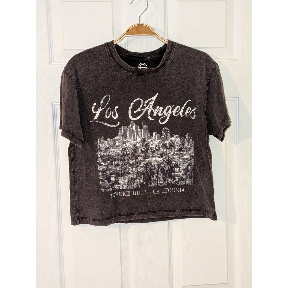 Social Culture Los Angeles Graphic Tee Beverly Hills Cropped XS